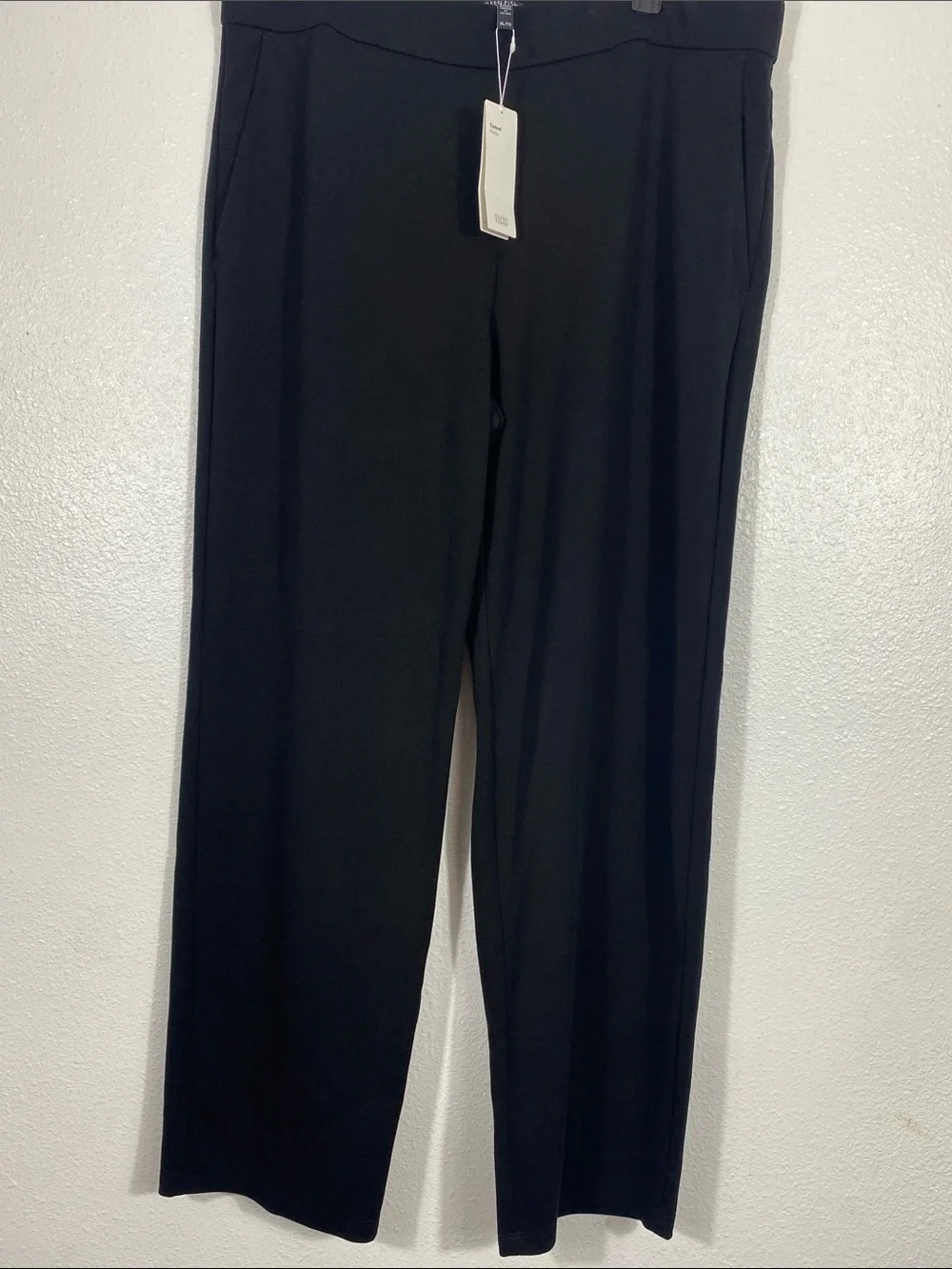 Eileen Fisher Black Wide-Leg Trousers with pockets on both sides Size XL